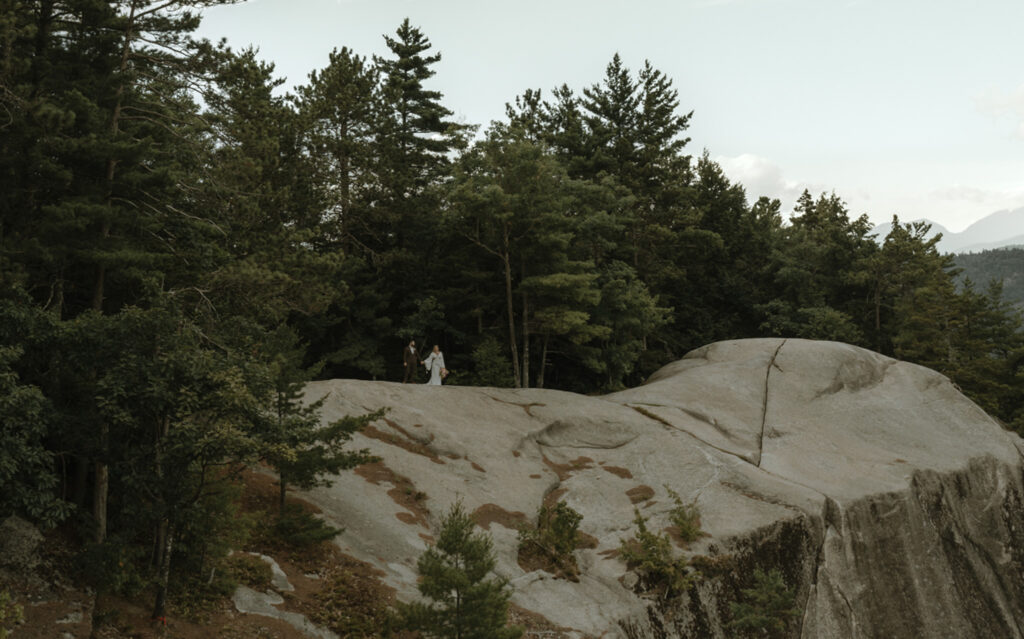 Cathedral Ledge elopement with mountain views