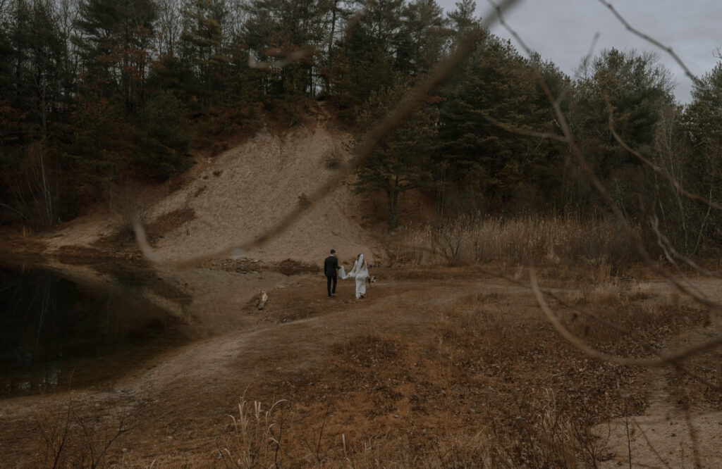 couple choosing to elope instead of a big wedding on a mountain overlook