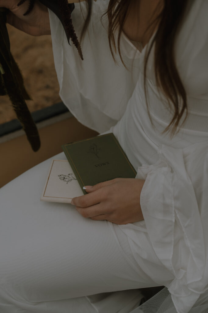 Unscripted moment during elopement vows, captured as part of a full-day elopement experience