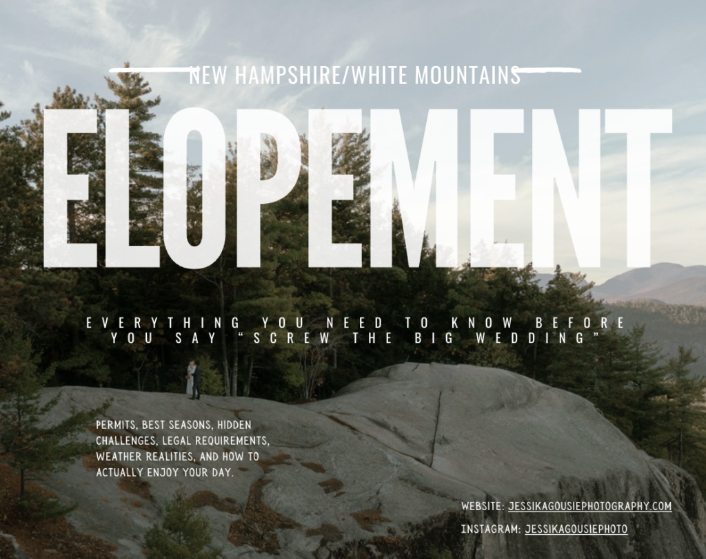 How to elope in New Hamsphire. Full guide that provides all the information couples need to plan their elopement in New Hampshire