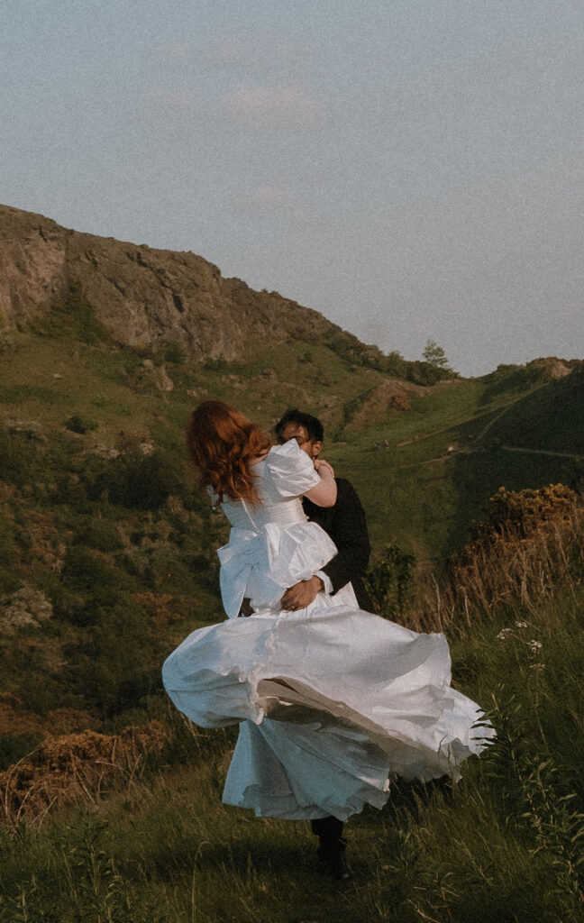 scotland elopement packages. Bride and groom during vows at their scotland elopement