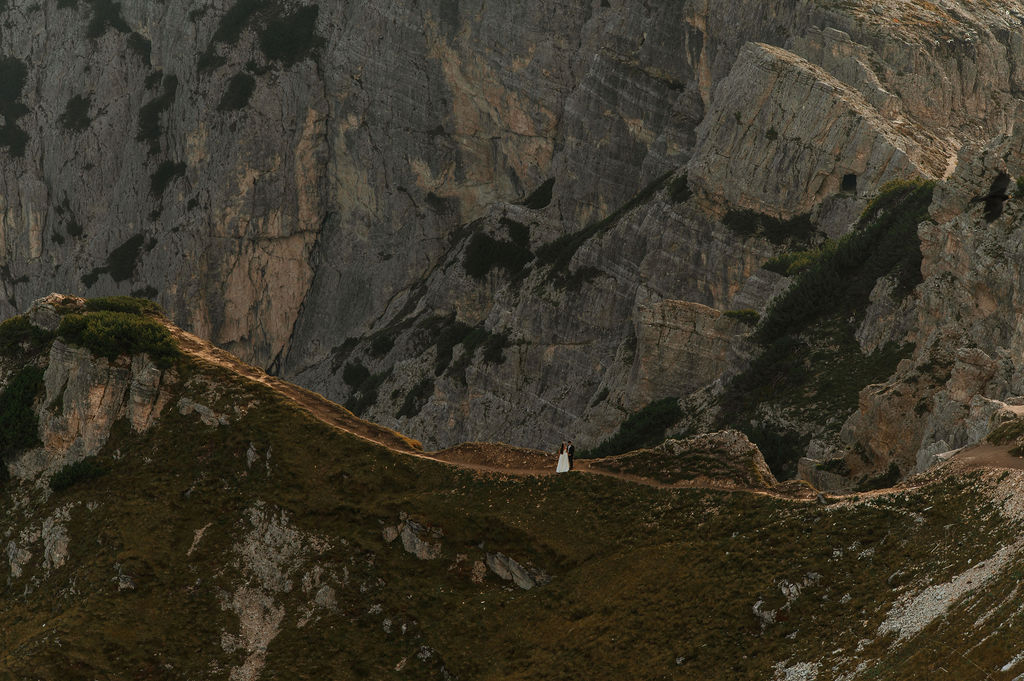 Cadini Peaks during this couples Dolomites Elopement.